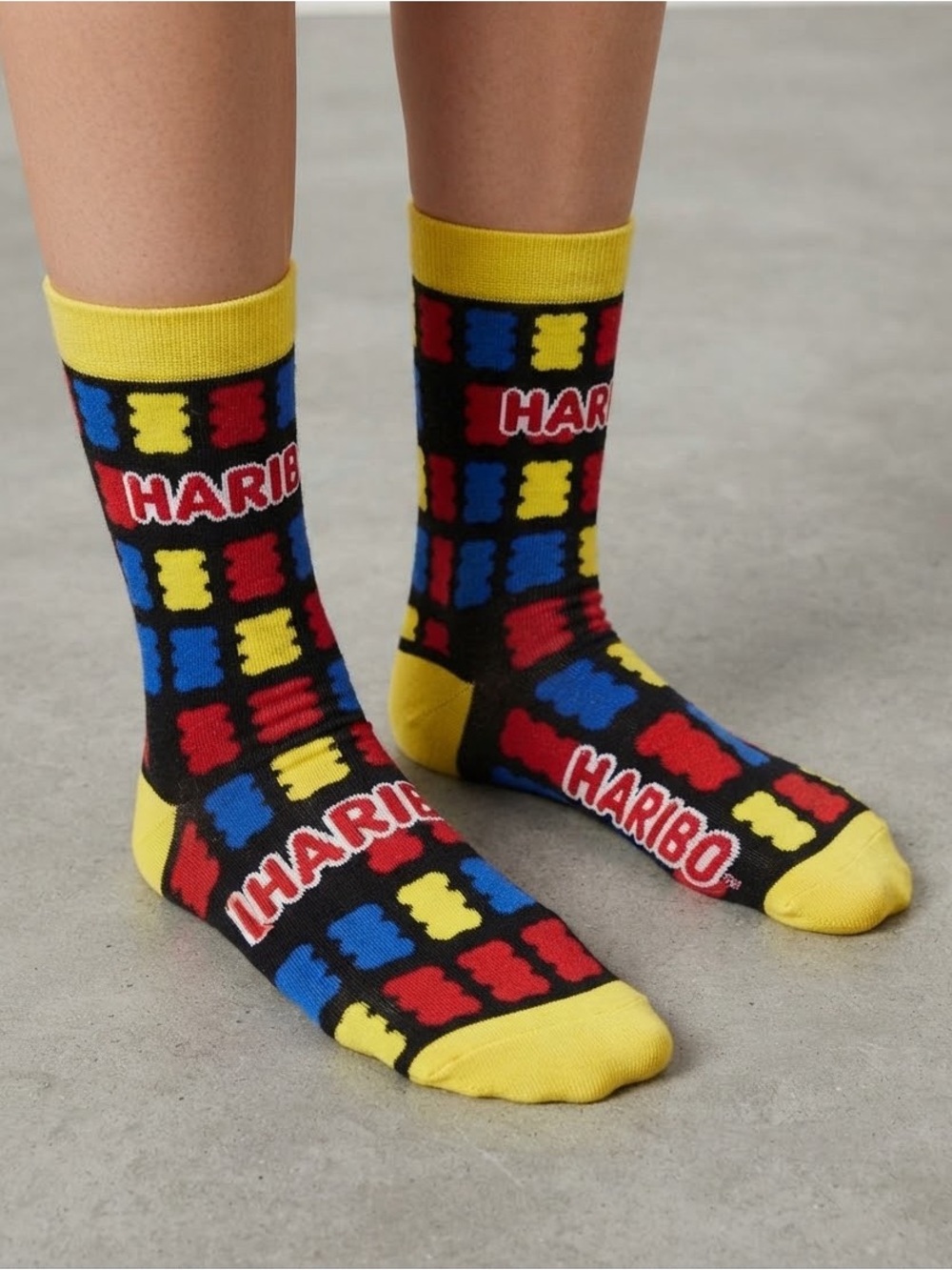 New Haribo Gummy Bears Socks Long 6-13 adult funny crazy candy snack unisex